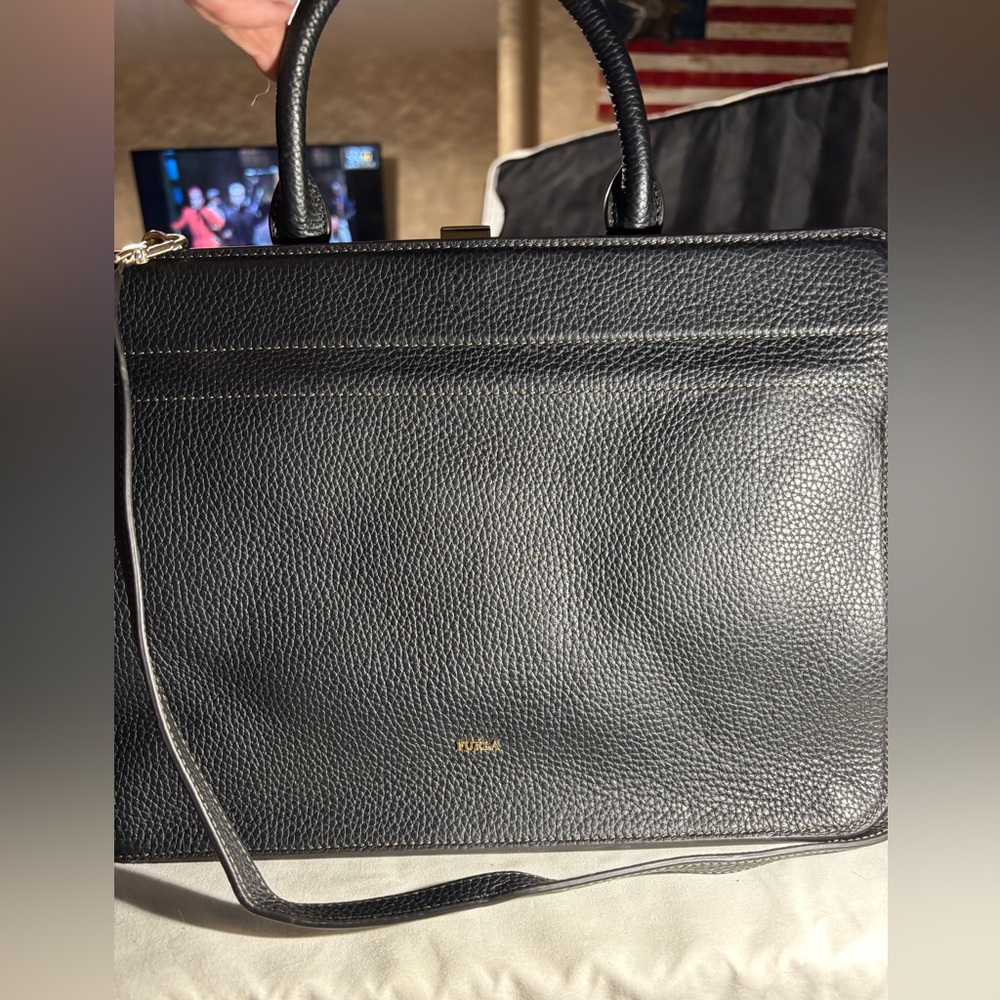 Furla black leather purse